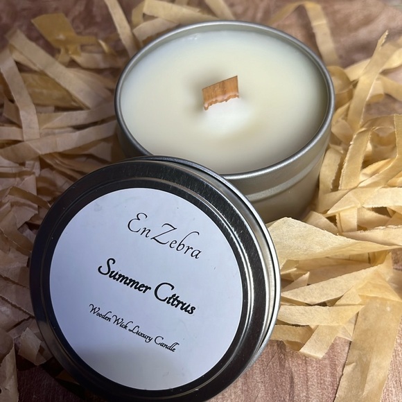 EnZebra 8 oz (approx) Summer Citrus Candle Tin - Picture 1 of 7